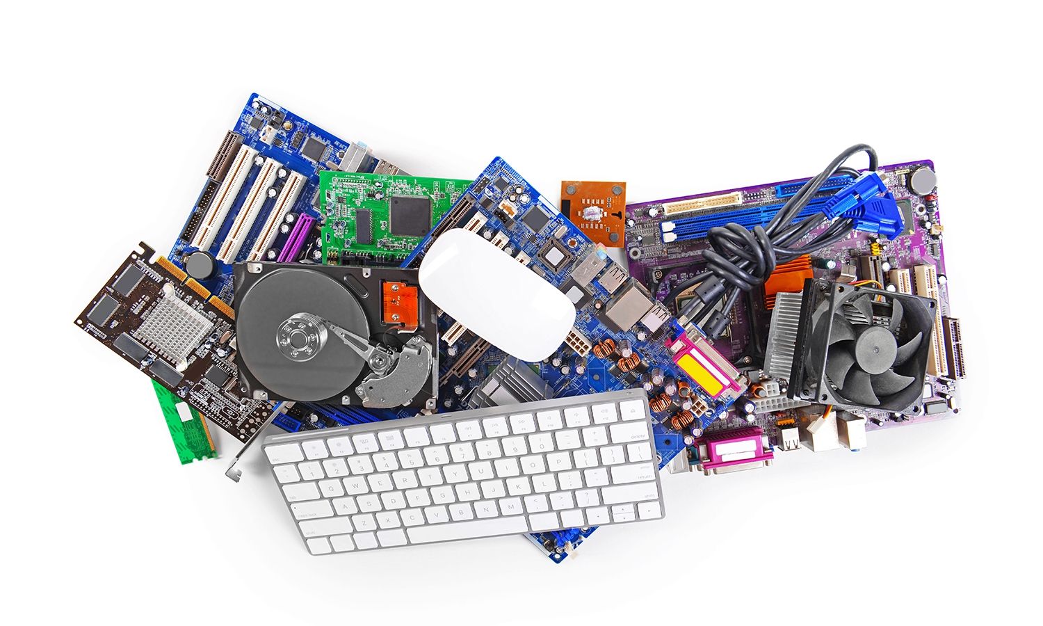 Collection de matériel informatique, comprenant une souris et un clavier